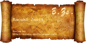 Bacskó Zsolt névjegykártya